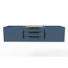 Castello Usa Alpine 60" Wall Mounted Blue Vanity Base with Black Handles CB-MC-60BLU-BL-VBO